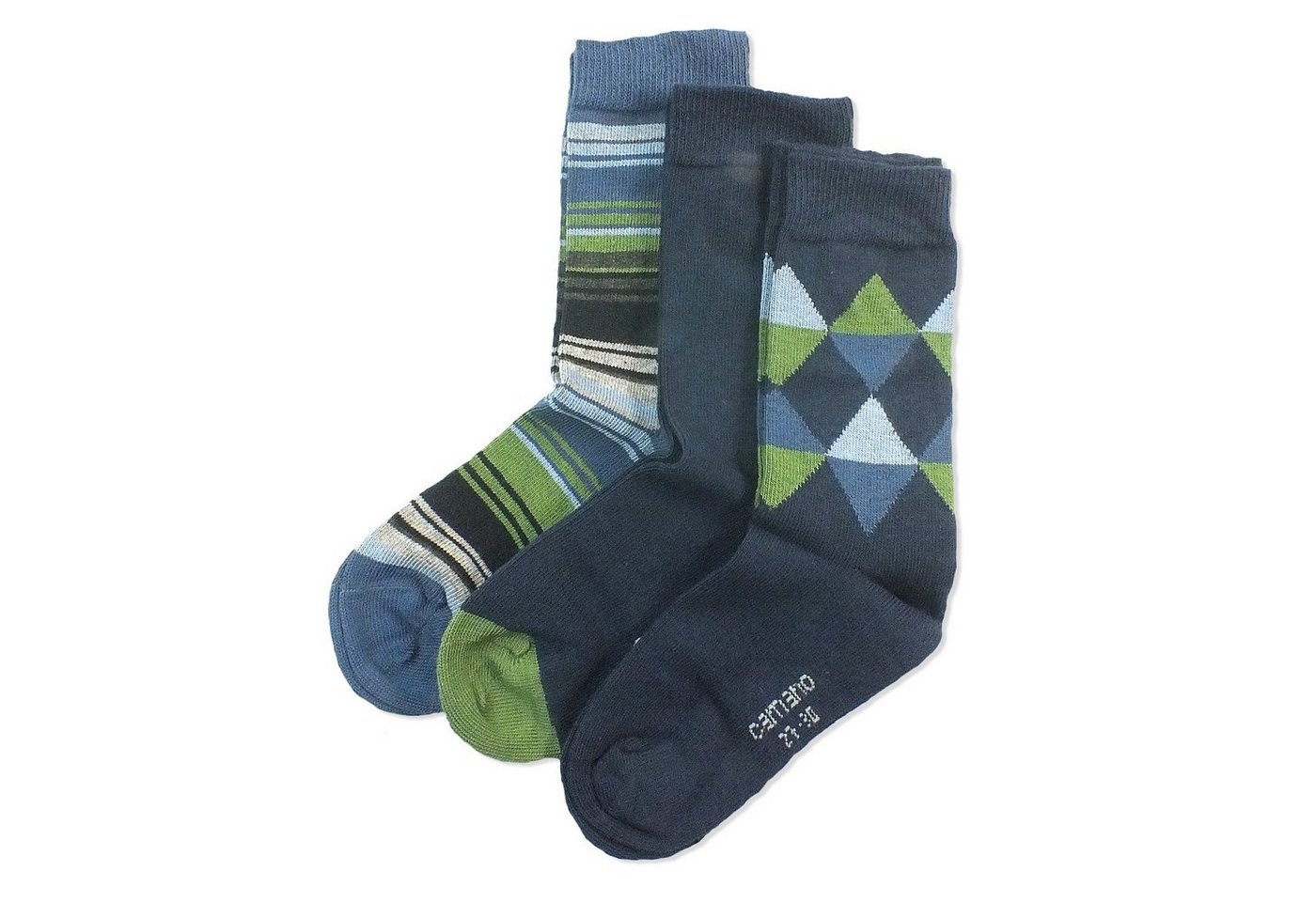 Camano Langsocken CA3851 (Packung, 3-Paar, 3 Paar) Kinder Socken, Jungen & Mädchen mit Baumwolle, Kindersocken von Camano