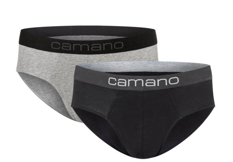 Camano Slip Doppelpack Herren Slips (2-St., 2er-Pack) Baumwoll Elastan Mischung von Camano