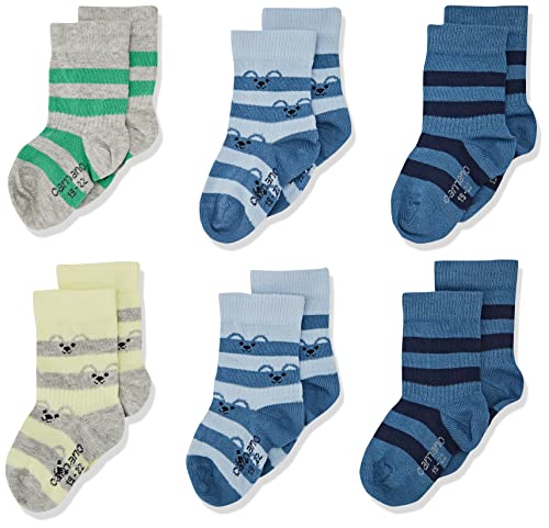 Camano Unisex Kinder Online Baby ca-Soft Organic Cotton 6er Pack Socken, Light Blue, 19/22 von Camano