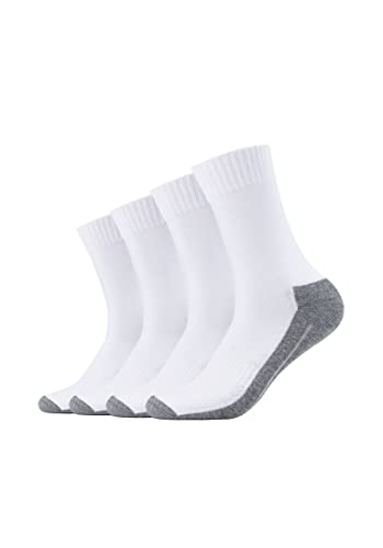 Camano Unisex Sportsocken Atmungsaktiv Bequem Perfekte Passform Tennissocken Verstärkt Herren und Damen pro tex 4er Pack 43/46 white von Camano