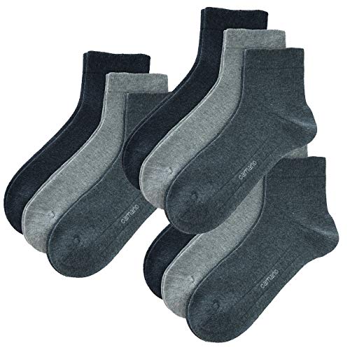 Camano Socken CA-SOFT Quarter 9er Pack, Größe:39-42, Farbe:Dark Grey/Light Grey/Anthracite (0049) von Camano