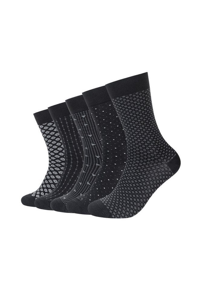 Camano Socken Socken 5er Pack 5er Pack Ca-soft Bund ohne Druckgefühl, Superfeine, gekämmte Baumwolle von Camano