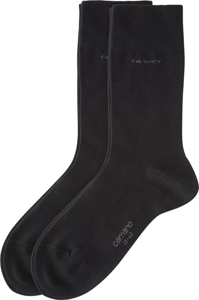 Camano Socken Unisex-Socken 2 Paar mit Softbund Uni von Camano