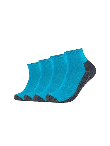 Camano Unisex Sportsocken kurz Atmungsaktiv Bequem Perfekte Passform Tennissocken Verstärkt Herren und Damen pro tex 4er Pack 43/46 turquoise von Camano