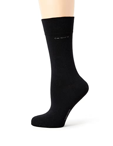 Camano Unisex 2er Pack einfarbige Socken mit verstärkten Zehen und Fersen Damen & Herren Strümpfe, Gr. 35-38, Schwarz (black 05) von Camano