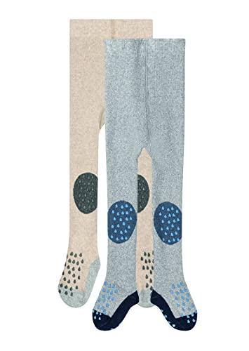 Camano Unisex Baby Online Baby Ca-soft Organic Crawling Abs Tights 2er Pack Socken, blue mix, 31 EU von Camano