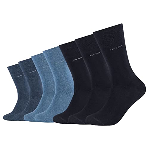 Camano Unisex CA-Soft Regular Socken 7er Pack Damen Herren Gesundheitssocken ohne Gummi 35-38 39-42 43-46 Schwarz Grau Blau, Größe:35-38, Farbe:Navy Mix (5997) von Camano