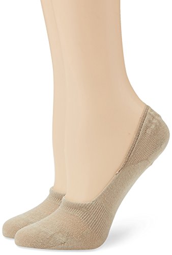 Camano Unisex 2er Pack Füßlinge aus Baumwolle Damen & Herren Zehensocken ohne Rutschen, Beige (18 sand), 35/38 von Camano