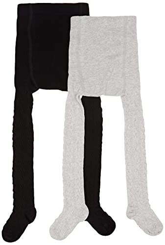 Camano Unisex Kinder Online Children ca-Soft Organic Cotton Tights 2er Pack Socken, Black, 110/116 von Camano