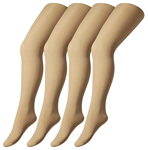 Camano Unisex Kinder Online Children fine Tights 40 DEN 4er Pack Socken, Alabaster, 122/140 von Camano