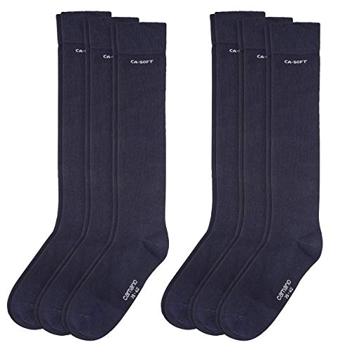 Camano Unisex Kniestrümpfe CA Kneehigh 6er Pack, Größe:43-46, Farbe:Navy (0004) von Camano