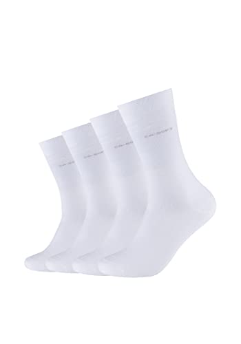 Camano Unisex Socken für Damen und Herren Businesssocken Komfortbund Bequem Langlebig Baumwolle Soft mit verstärktem Fersen- und Zehenbereich 4er Pack 35/38 white von Camano