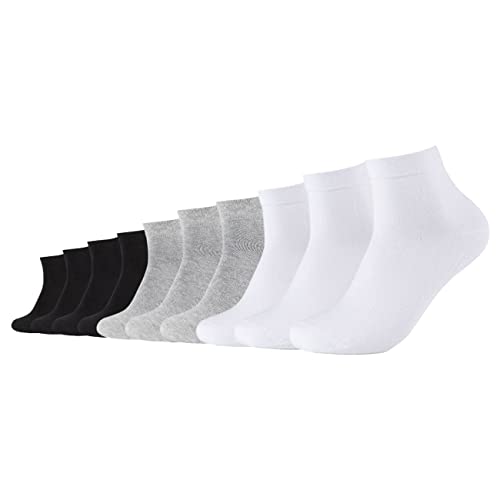 Camano Unisex Socken CA-Soft Organic Cotton Quarter 10er Pack für Damen Herren 35-38 39-42 43-46 Schwarz Grau Blau, Größe:39-42, Farbe:White Mix (1001) von Camano