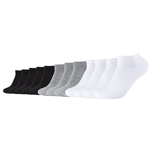 Camano Unisex Socken CA-Soft Organic Cotton Sneaker 12er Pack 35-38 39-42 43-46 Schwarz Grau Blau Weiß, Größe:39-42, Farbe:White Mix (1001) von Camano