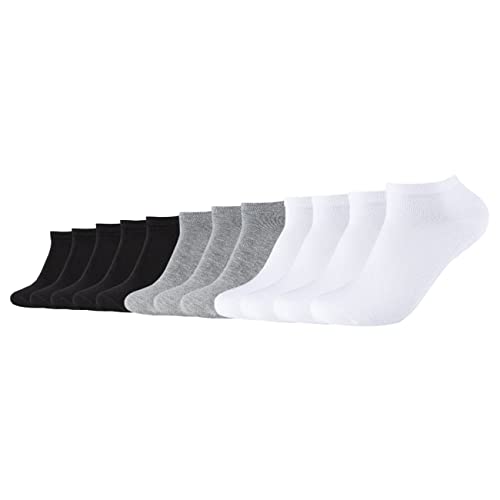 Camano Unisex Socken CA-Soft Organic Cotton Sneaker 12er Pack 35-38 39-42 43-46 Schwarz Grau Blau Weiß, Größe:47-49, Farbe:White Mix (1001) von Camano