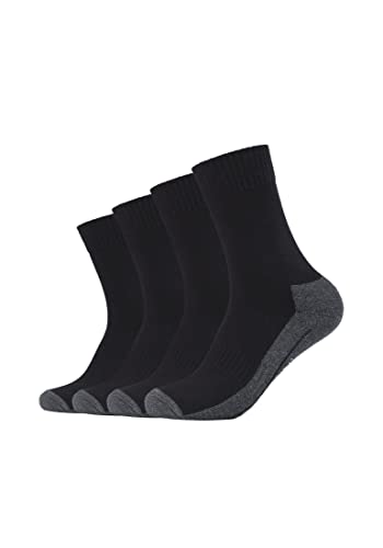 Camano Unisex Sportsocken Atmungsaktiv Bequem Perfekte Passform Tennissocken Verstärkt Herren und Damen pro tex 4er Pack 43/46 black von Camano