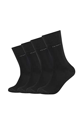 Camano Unisex Socken für Damen und Herren Businesssocken Komfortbund Bequem Langlebig Baumwolle Soft mit verstärktem Fersen- und Zehenbereich 4er Pack 35/38 black von Camano