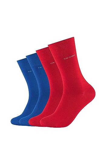 Camano Unisex Socken für Damen und Herren Businesssocken Komfortbund Bequem Langlebig Baumwolle Soft mit verstärktem Fersen- und Zehenbereich 4er Pack 39/42 true red von Camano