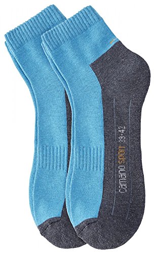 Camano Unisex-Sport-Kurzsocken 2 Paar türkis Größe 39-42 von Camano