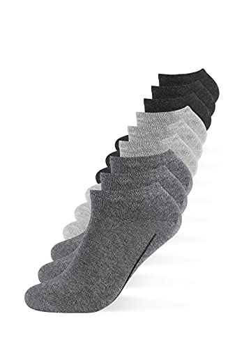 Camano Unisex Sneaker Socken Damen & Herren (9x Paar) ca-soft mit Baumwolle dunkelgrau 43-46 von Camano