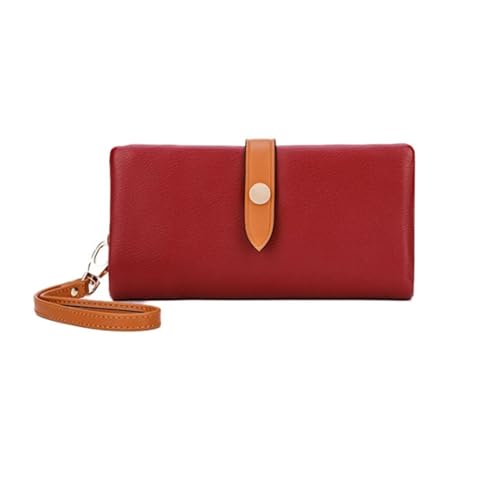 CambOs Damen-Geldbörsen, Geldbörsen, blockierende Geldbörsen, Handtaschen, Leder, Lange Geldscheinklammern, Visitenkartenetuis (Color : Red) von CambOs