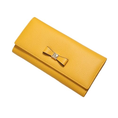 CambOs Damen-Geldbörsen aus Rindsleder, Geldbörsen, Visitenkartenetuis, Geldklammern, blockierende Geldbörsen, Geld-Organizer, Handtaschen aus Leder (Color : Yellow) von CambOs