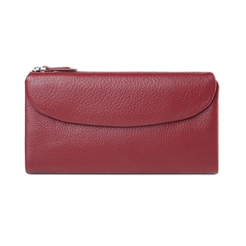 CambOs Geldscheinklammern, Geldbörsen, Visitenkartenetuis for Damen, Geldbörsen mit Blockierung, Handtaschen aus Leder (Color : Red) von CambOs