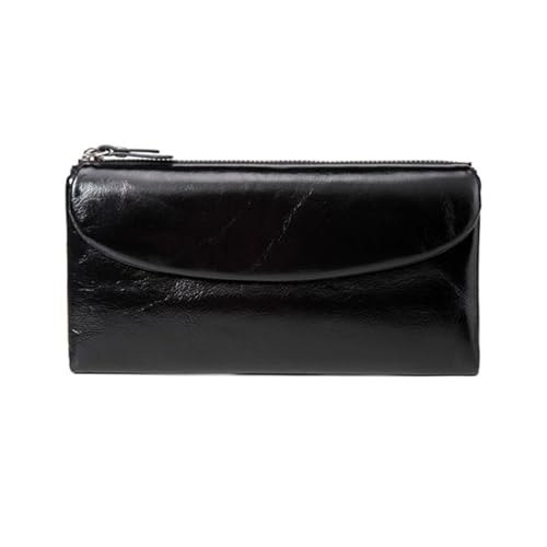 CambOs Geldscheinklammern aus Rindsleder, Visitenkartenetuis, Geldbörsen for Damen, Geldbörsen mit Blockierung, Geld-Organizer aus Leder, Handtaschen (Color : Black) von CambOs