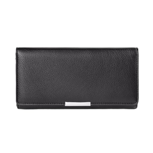 CambOs Handtaschen Damen-Geldbörsen aus Rindsleder, Kartenetuis, Geldscheinklammern aus echtem Leder, blockierende Geldbörsen, Abendtaschen (Color : Black) von CambOs