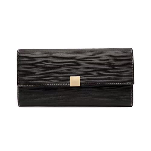 CambOs Kartenetuis aus echtem Leder, Damen-Business-Geldbörsen, Geldbörsen, Geldklammern, blockierende Geldbörsen, Handtaschen, Abendtaschen (Color : Black) von CambOs