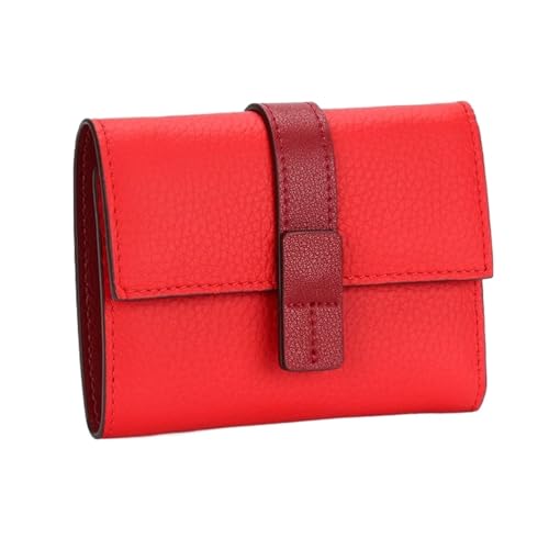 CambOs Kleine Geldbörsen, Damen-Geldbörsen, Kartenetuis, echtes Leder, Geldscheinklammern, blockierende Geldbörsen, Handtaschen (Color : Red) von CambOs