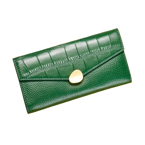 CambOs Lange Business-Geldbörsen, Damen-Geldbörsen aus Rindsleder, Kartenetuis, blockierende Geldbörsen, Leder-Geldklammern, Handtaschen, Abendtaschen (Color : Green) von CambOs