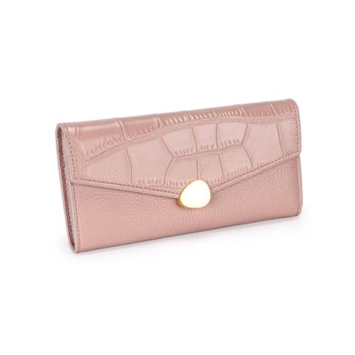 CambOs Lange Business-Geldbörsen, Damen-Geldbörsen aus Rindsleder, Kartenetuis, blockierende Geldbörsen, Leder-Geldklammern, Handtaschen, Abendtaschen (Color : Pink) von CambOs