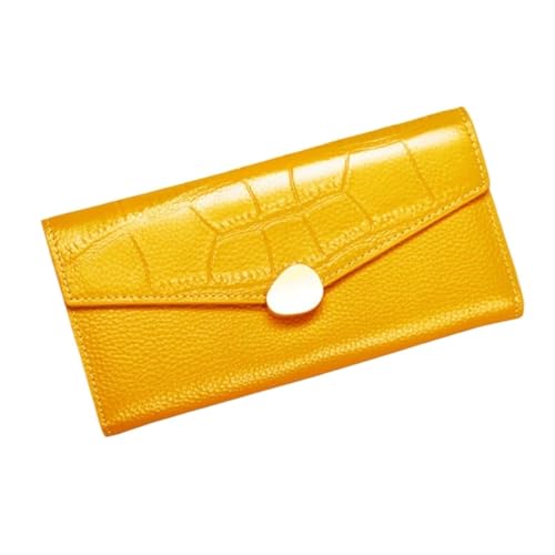 CambOs Lange Business-Geldbörsen, Damen-Geldbörsen aus Rindsleder, Kartenetuis, blockierende Geldbörsen, Leder-Geldklammern, Handtaschen, Abendtaschen (Color : Yellow) von CambOs