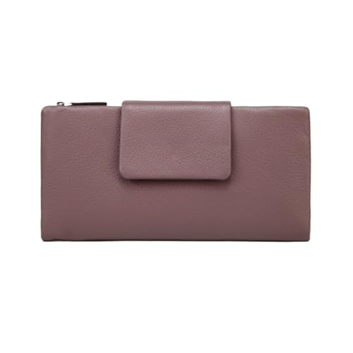 CambOs Lange Geldscheinklammern aus Leder, Damen-Geldbörsen, Geldbörsen, Visitenkartenetuis, blockierende Geldbörsen, Handtaschen (Color : Purple) von CambOs