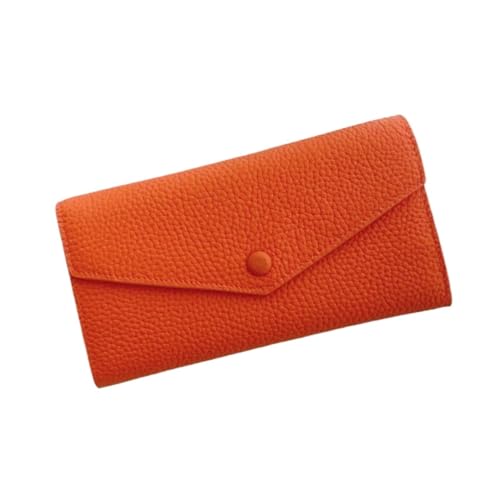 CambOs Rindsleder-Geldbörsen, Damen-Geldbörsen, Visitenkartenetuis, Geldklammern, blockierende Geldbörsen, Leder-Geld-Organizer, Handtaschen (Color : Orange) von CambOs