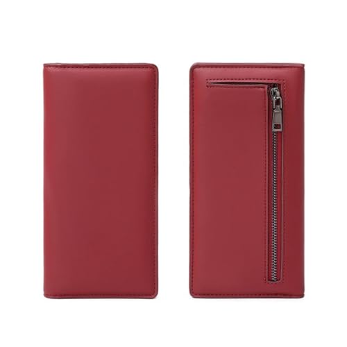 CambOs Visitenkartenetuis, Damen-Geldbörsen, Geldbörsen, Geldbörsen, Handtaschen, Leder, Lange Geldscheinklammern (Color : Red) von CambOs