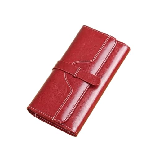 CambOs Visitenkartenetuis, Damen-Geldbörsen, Rindsleder-Geldbörsen, Block-Geldbörsen, Geld-Organizer, Leder-Geldklammern, Handtaschen (Color : Red) von CambOs