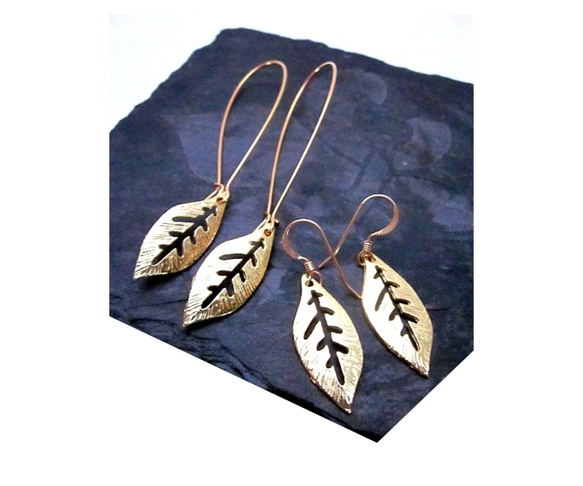 Blattgold Ohrringe, Kurze Oder Lange Frauen Natur Inspirierter Schmuck, Alltägliche Blatt Baumeln, Gebürstet Gold Schmuck Blattgold Ohrringe, Kurze Oder Lange Frauen Natur Inspirierter Schmuck, Alltägliche Blatt Baumeln, Gebürstet Gold Schmuck von CambaJewelry