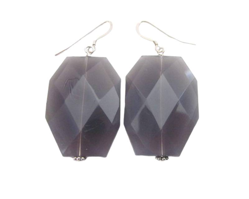 Große Graue Acryl Ohrringe - Farbblock Für Damen Große Graue Acryl Ohrringe - Farbblock Für Damen von CambaJewelry