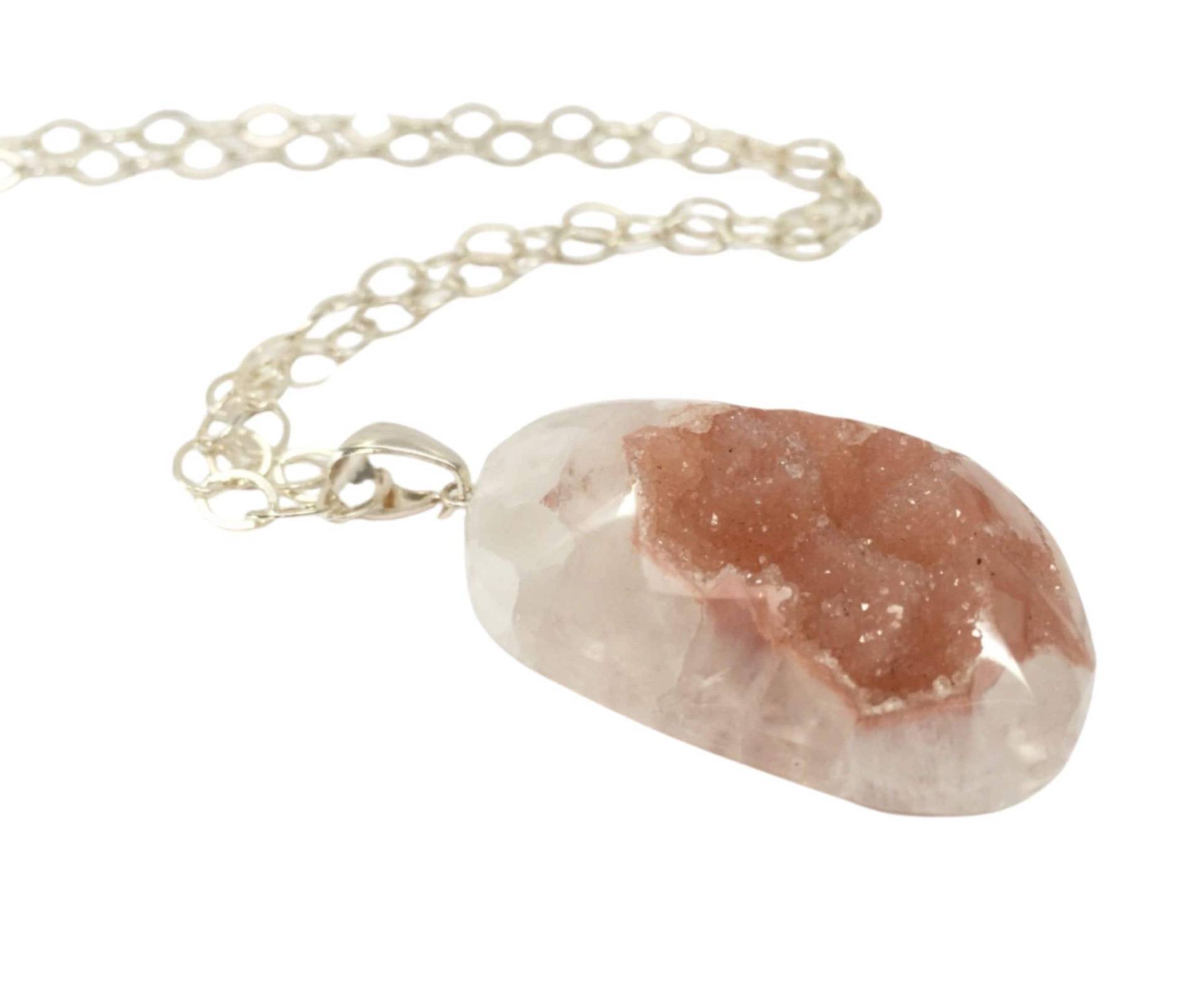 Rosa Rosenquarz Druzy Anhänger Sterling Silber Boho Schmuck Rosa Rosenquarz Druzy Anhänger Sterling Silber Boho Schmuck von CambaJewelry