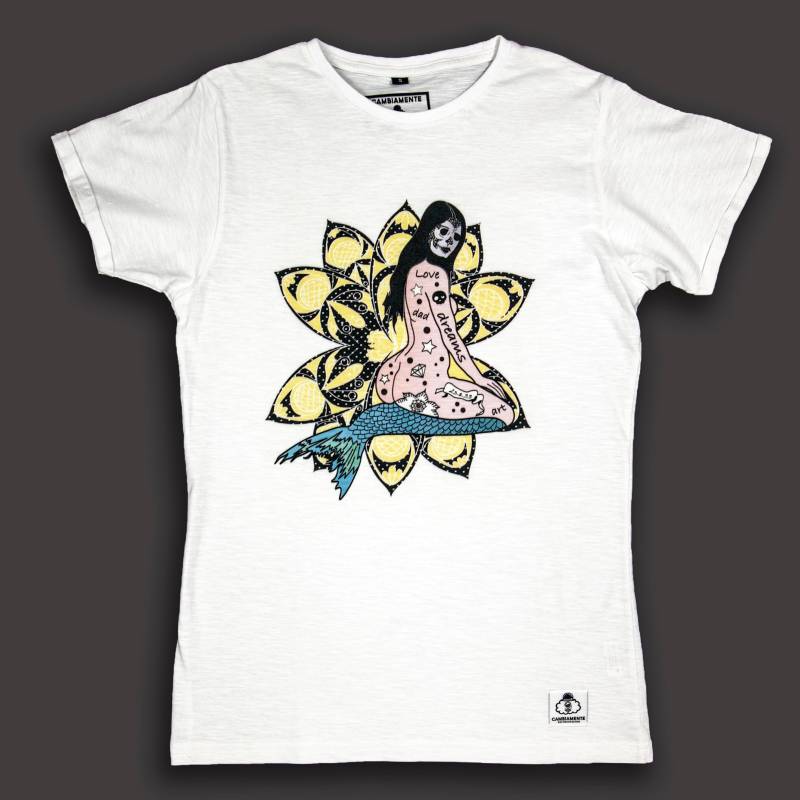 Mermaid Tattoo T-Shirt - Unisex Damen/Herren Old School Digitaldruck Rebel Navy Style Mermaid Tattoo T-Shirt - Unisex Damen/Herren Old School Digitaldruck Rebel Navy Style von CambiamenteDS