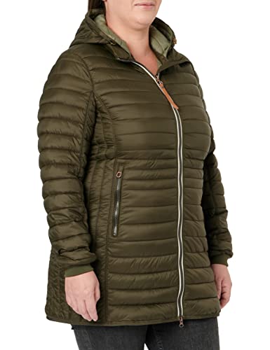 camel active Womenswear Damen Leichter Wasserabweisende Steppmantel mit Abnehmbarer Kapuze Jacket, Grün, 34 von camel active