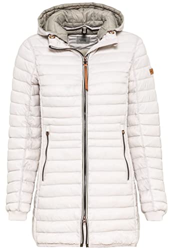 camel active Damen Leichter Wasserabweisende Steppmantel mit Abnehmbarer Kapuze Jacket, Weiß, 44 von camel active