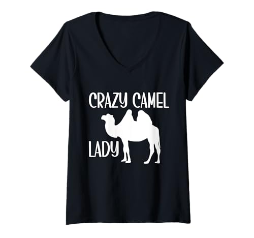 Damen Verrücktes Kamel Lady Camel T-Shirt mit V-Ausschnitt von Camel Gifts