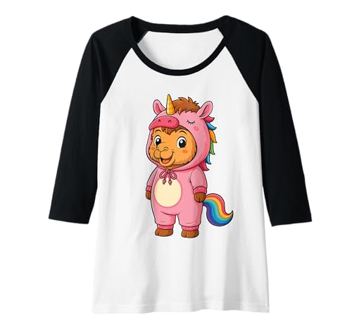 Damen Kawaii Kamel im Einhorn Kostüm für Mädchen Kinder Einhorn Liebhaber Raglan Damen Kawaii Kamel im Einhorn Kostüm für Mädchen Kinder Einhorn Liebhaber Raglan von Camel In Unicorn Costume Kawaii Design