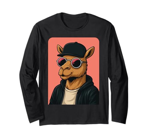 Kamel trägt Sonnenbrille Herren Damen Grafik Camel Langarmshirt von Camel Wearing Sunglasses Animal Lover