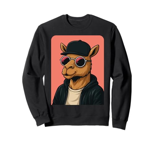 Kamel trägt Sonnenbrille Herren Damen Grafik Camel Sweatshirt von Camel Wearing Sunglasses Animal Lover