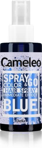 Cameleo - Spray & Go - Farbspray für die Haare - Blau - für blondes, platinblondes & graues Haar - einfach sprühen & fertig - semi-permanent - sofortiges Ergebnis - Karneval Haarfarbe Spray - 150 ml von Cameleo