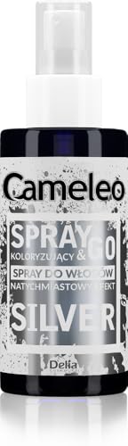 Cameleo - Spray & Go - Farbspray für die Haare - Silber - für blondes, platinblondes & graues Haar - einfach sprühen & fertig - semi-permanent - sofortiges Ergebnis - Karneval Haarfarbe Spray - 150 ml von Cameleo